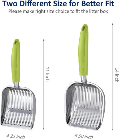 WePet Cat Litter Scoop, Aluminum Alloy Sifter, Kitty Metal Scooper, Deep Shovel, Long Handle, Poop