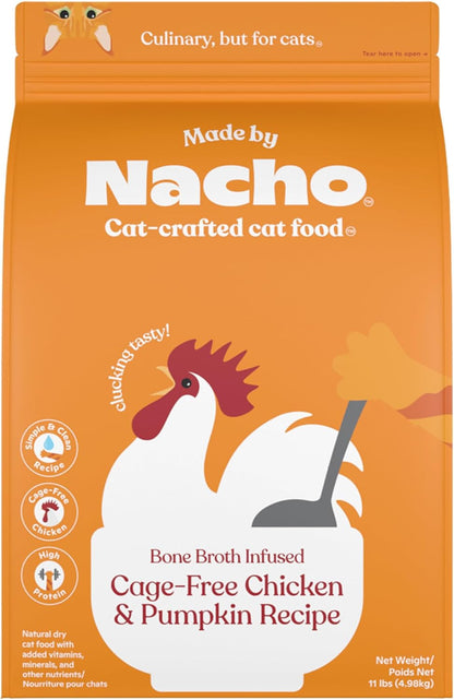 Made by Nacho Dry Cat Kibble 11lb Bag, High Protein and Grain-Friendly Premium Cat Food, Cage-Free