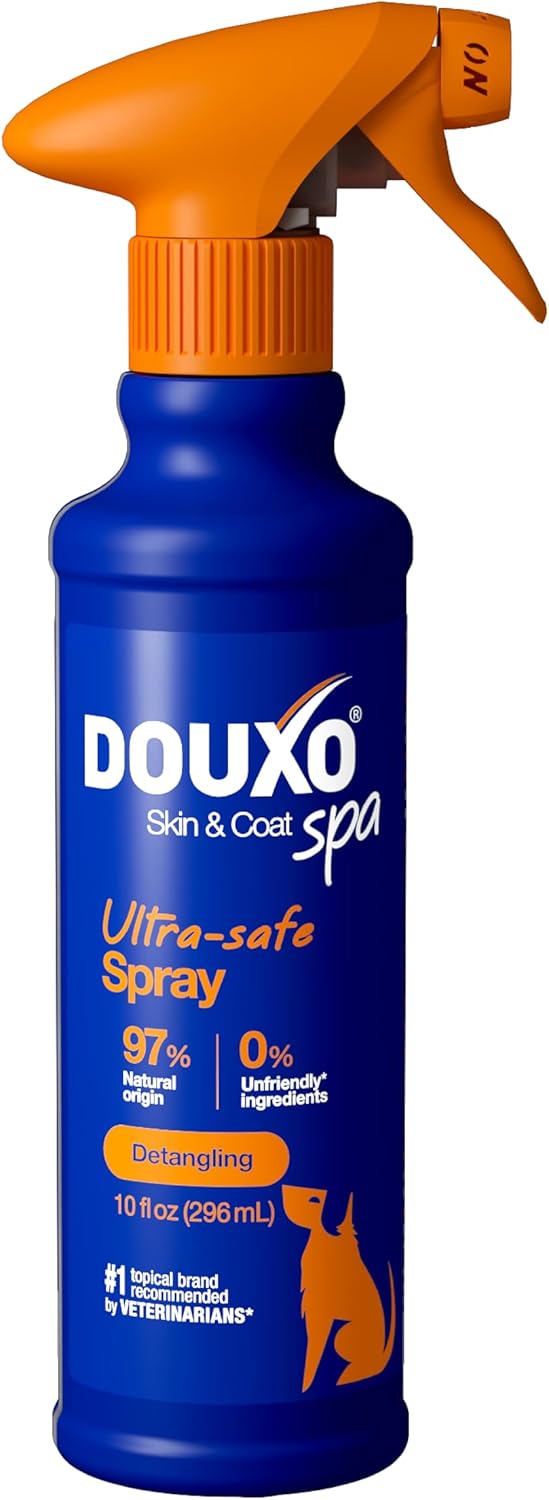 DOUXO® Skin & Coat SPA - Ultra-Safe Detangling Spray for Dogs, 10 fl oz, Safely Detangles, Revives