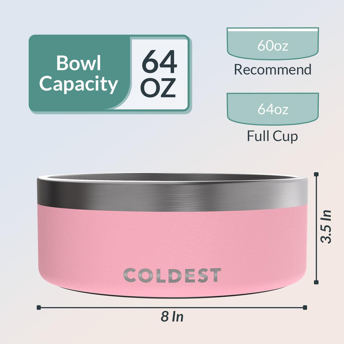 Coldest Dog Bowl - Anti Rust Metal, Non Slip, 3 Layers Insulated Stainless Steel Dog Bowls - Spill