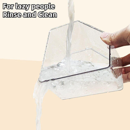 Hamster Sand Bath Box Container, Small Pet Sandbox Lid Design Wooden Sandbox Dust Bath, Transparent