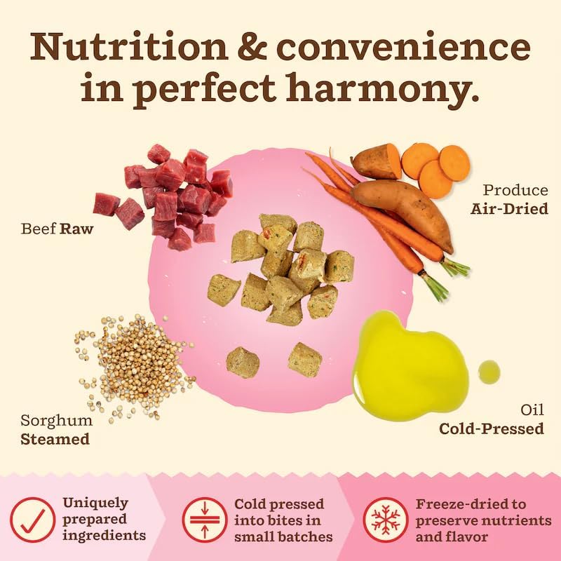 Primal Kibble in The Raw, Freeze Dried Cat Food, Beef, Scoop & Serve, Made with Raw Protein, Whole