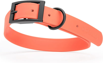 Dogline Biothane Waterproof Dog Collar Strong Coated Nylon Webbing with Black Hardware Odor- Proof