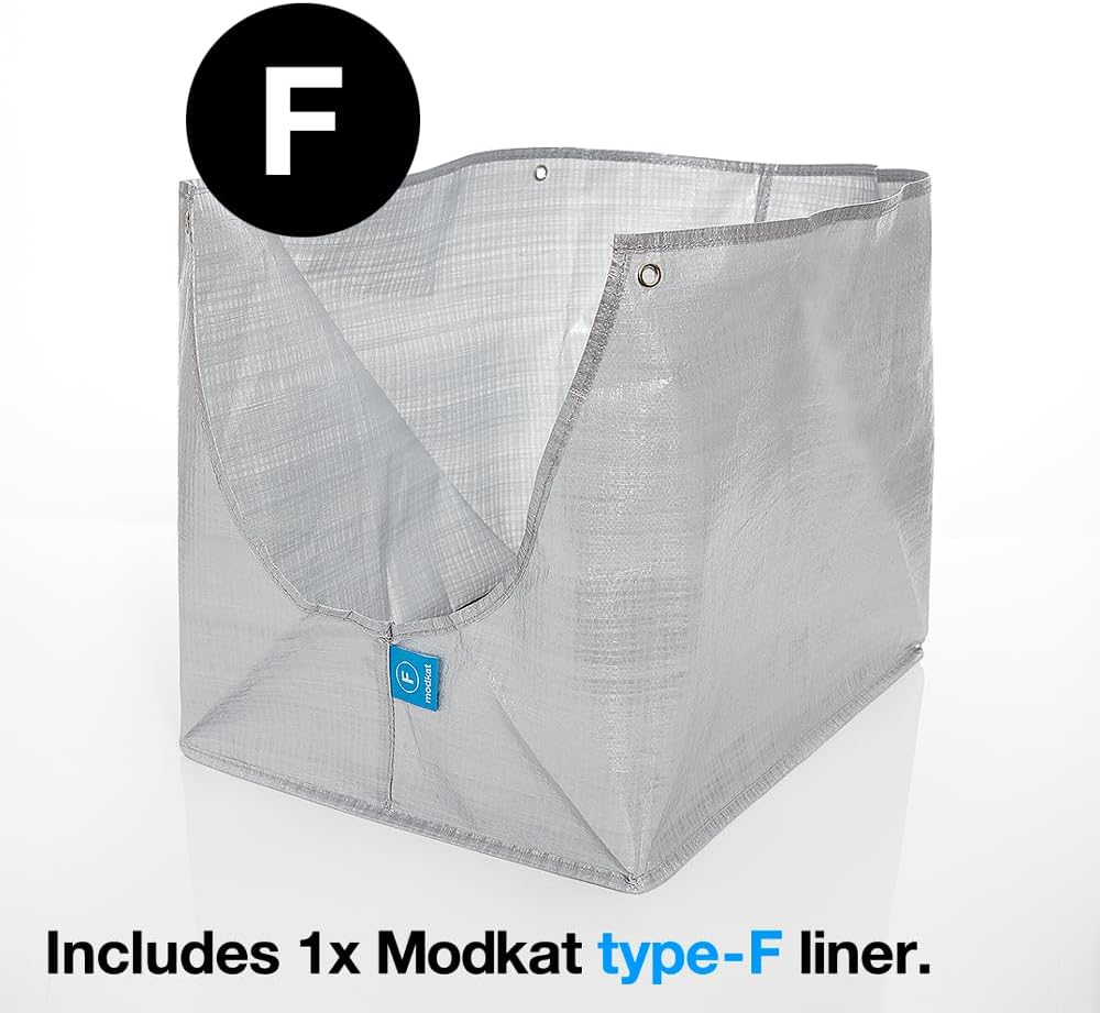 Modkat® Flip Litter Box, Front-Entry, Full Height Seamless Base, Reusable Litter Liner, Sifting