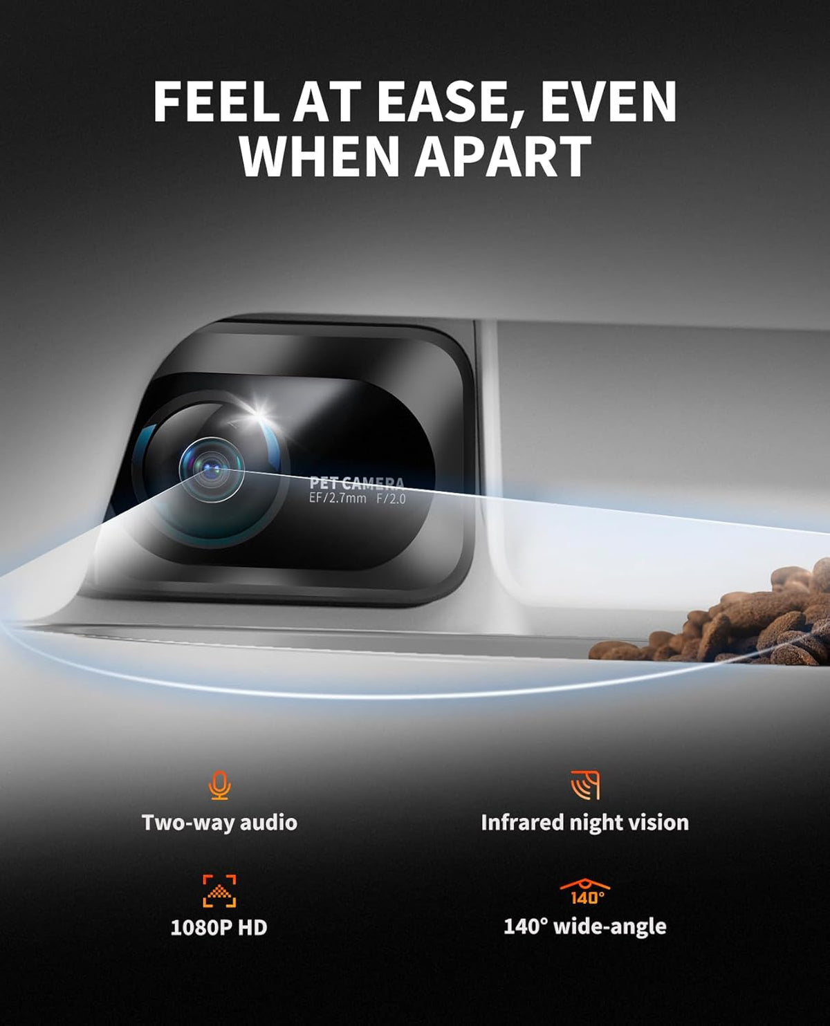 PETKIT Automatic Cat Dog Feeder with Camera, AI-Powered Motion Capturing, 1080P HD Video with Night
