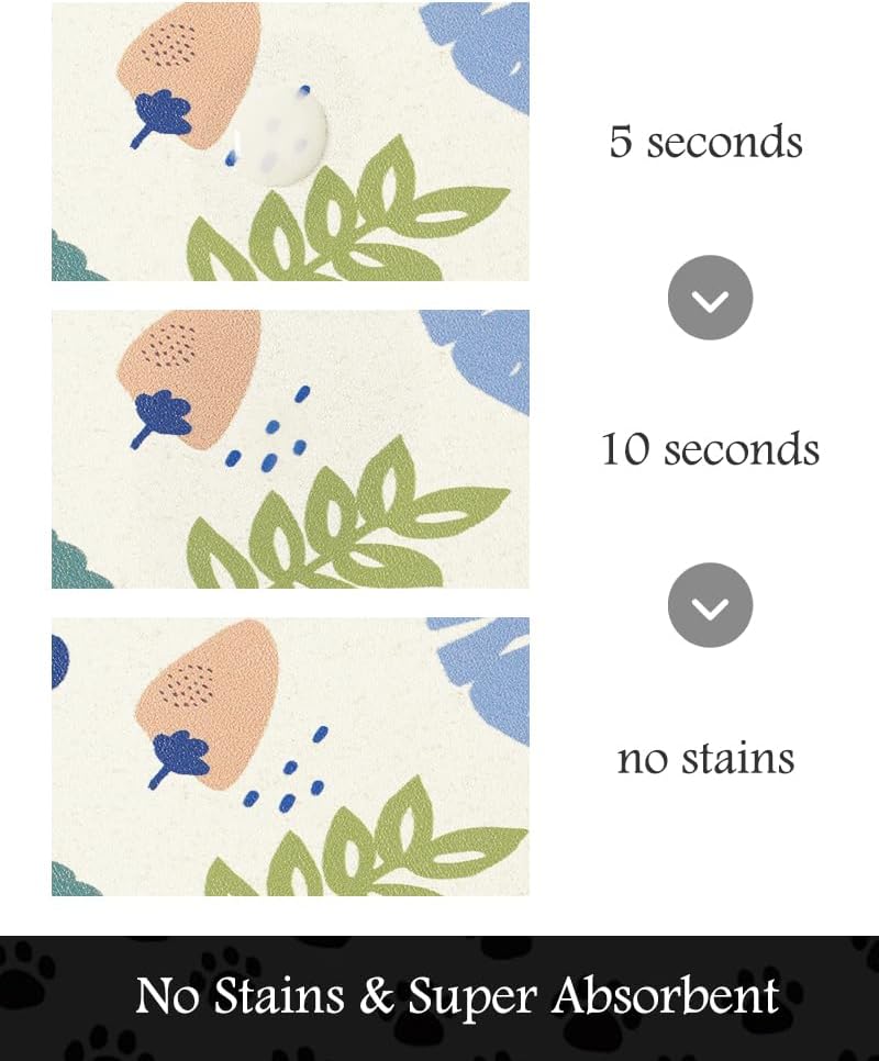 Pet Feeding Mat-Absorbent Dog Mat for Food and Water Bowl-No Stains Quick Dry Water Dispenser