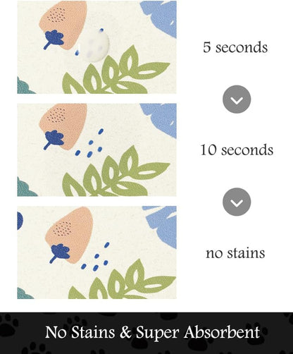 Pet Feeding Mat-Absorbent Dog Mat for Food and Water Bowl-No Stains Quick Dry Water Dispenser