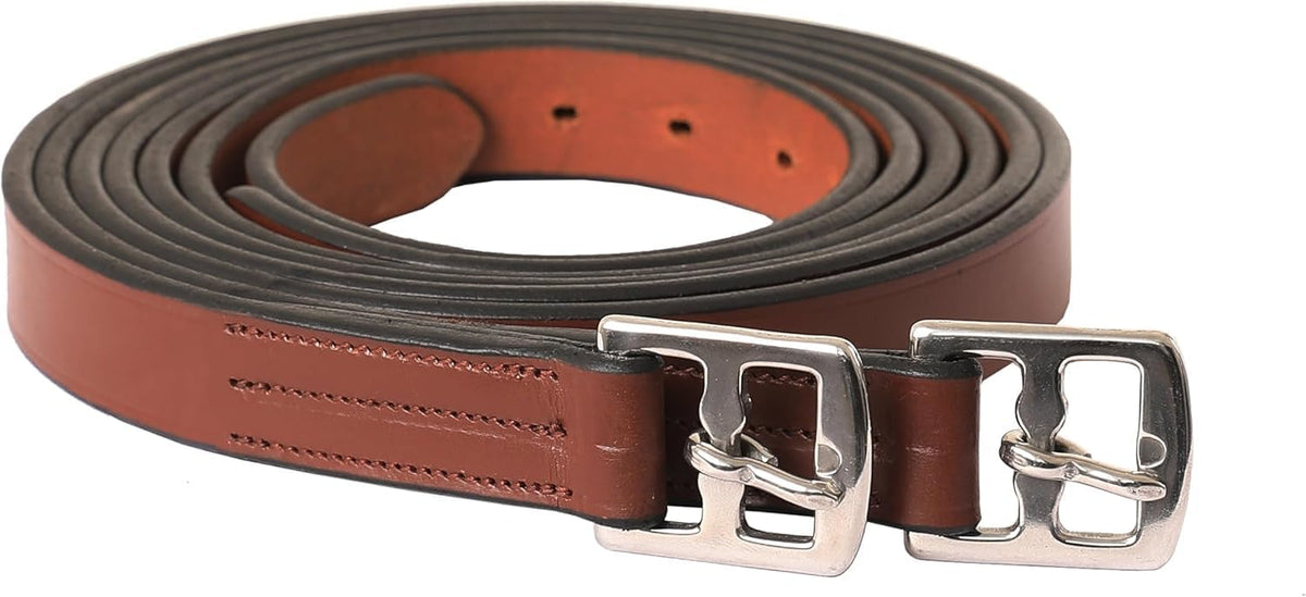 Exion Pre-Stretched Leather Stirrup Leathers for English Saddles | Premium Vegetable-Tanned