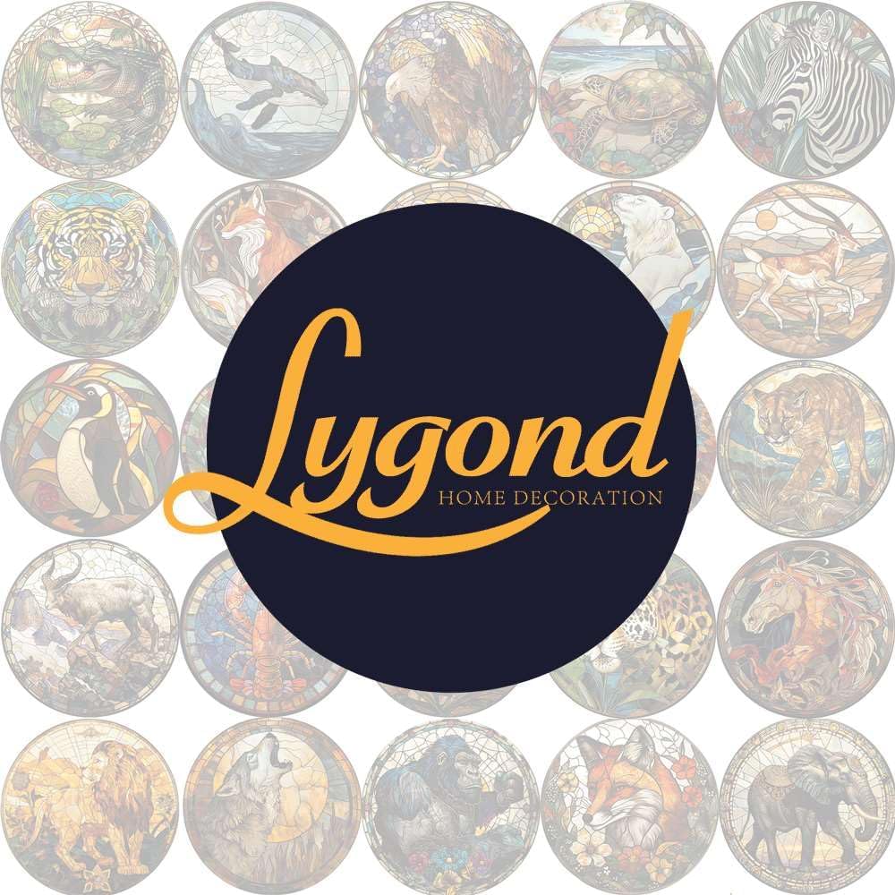 Lygond Metal Sign Tin Sign Circular Stained Glass Dolphin Gardening Decor Gift for Bar 12×12 Inches