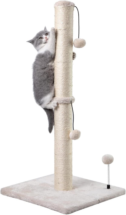 MECOOL 34” Tall Cat Scratching Post Premium Basics Kitten Scratcher Sisal Scratch Posts Trees with