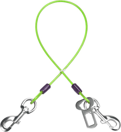 Dog Seat Belt Harness for Car,Dog Seatbelt of Coated Wire Leash Safety Restraint,No Chew Tether