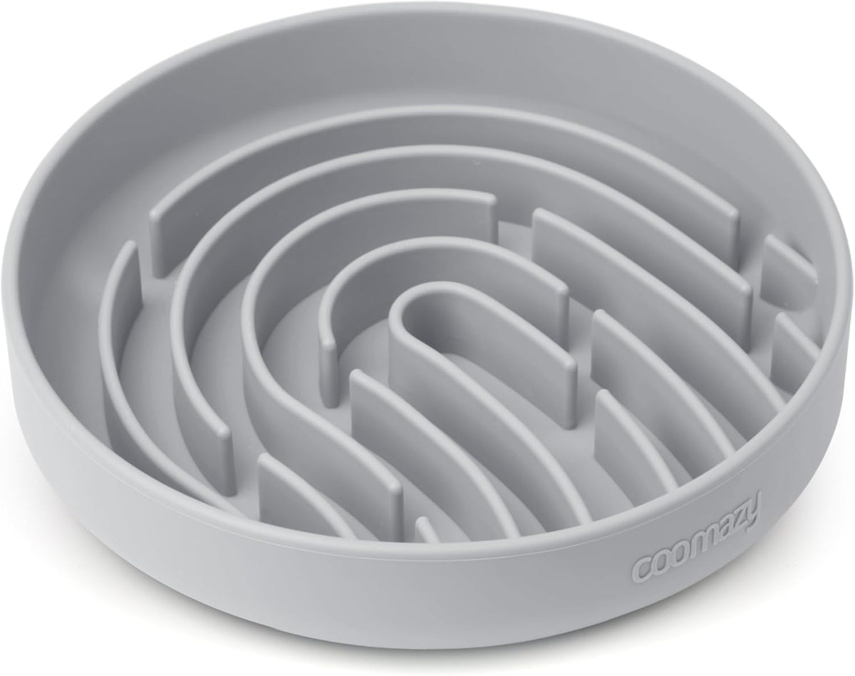 Coomazy Large Silicone Slow Feeder Dog Bowls, Interactive Puzzle Toy for Pets Food Training, Keeps