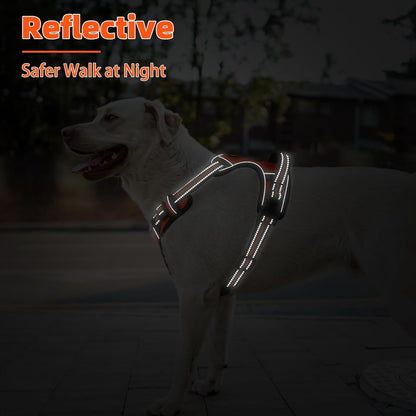 PUPTECK No Pull Dog Harness for Large, Adjustable Reflective Dog Harness with Handle Easy Control