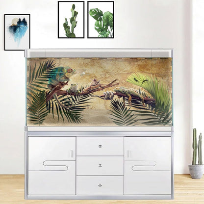 72X18IN Retro Old Travel World Map Terrarium Background, Art Parchment Pirate Treasure Map Reptile
