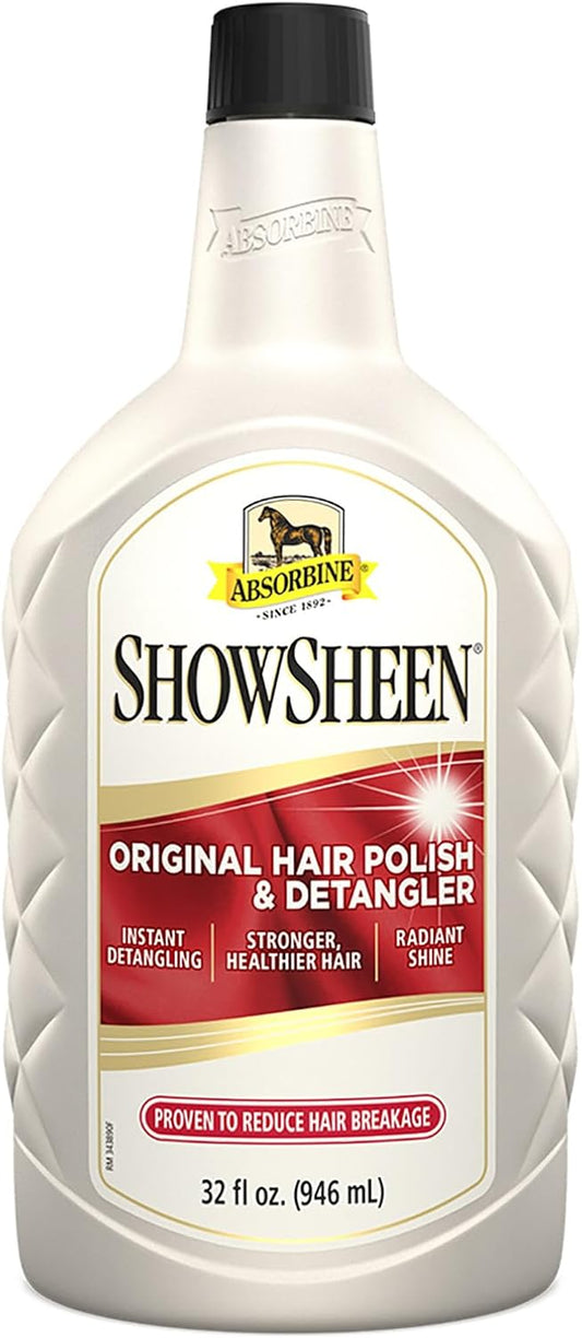 Absorbine ShowSheen Hair Polish & Detangler 32oz Refill Bottle, Horse and Dog Coat, Mane and Tail