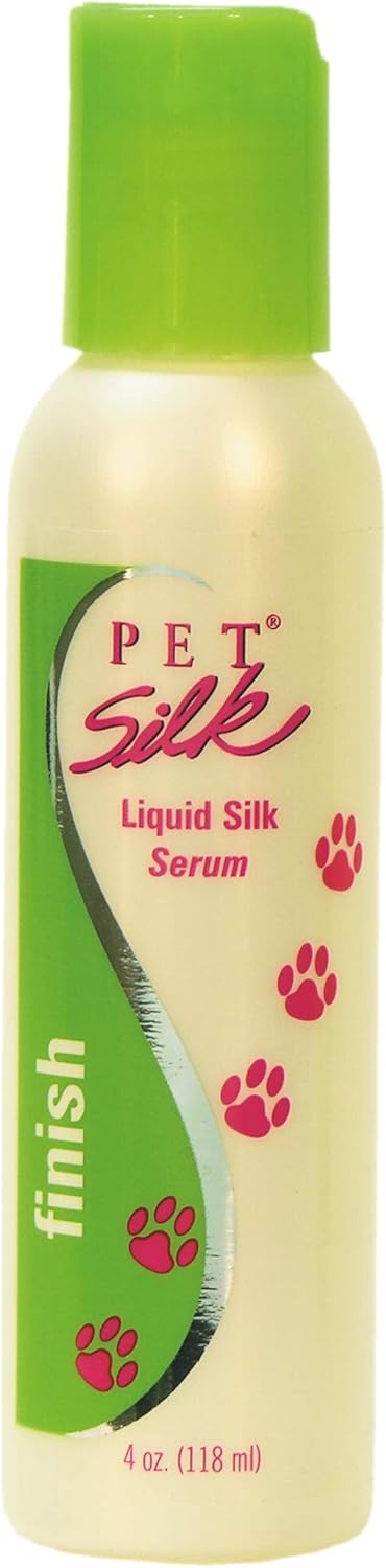 Pet Silk Liquid Silk Serum 4oz, Leave-in Finishing Spray Conditioner & Detangler, Inused with Silk
