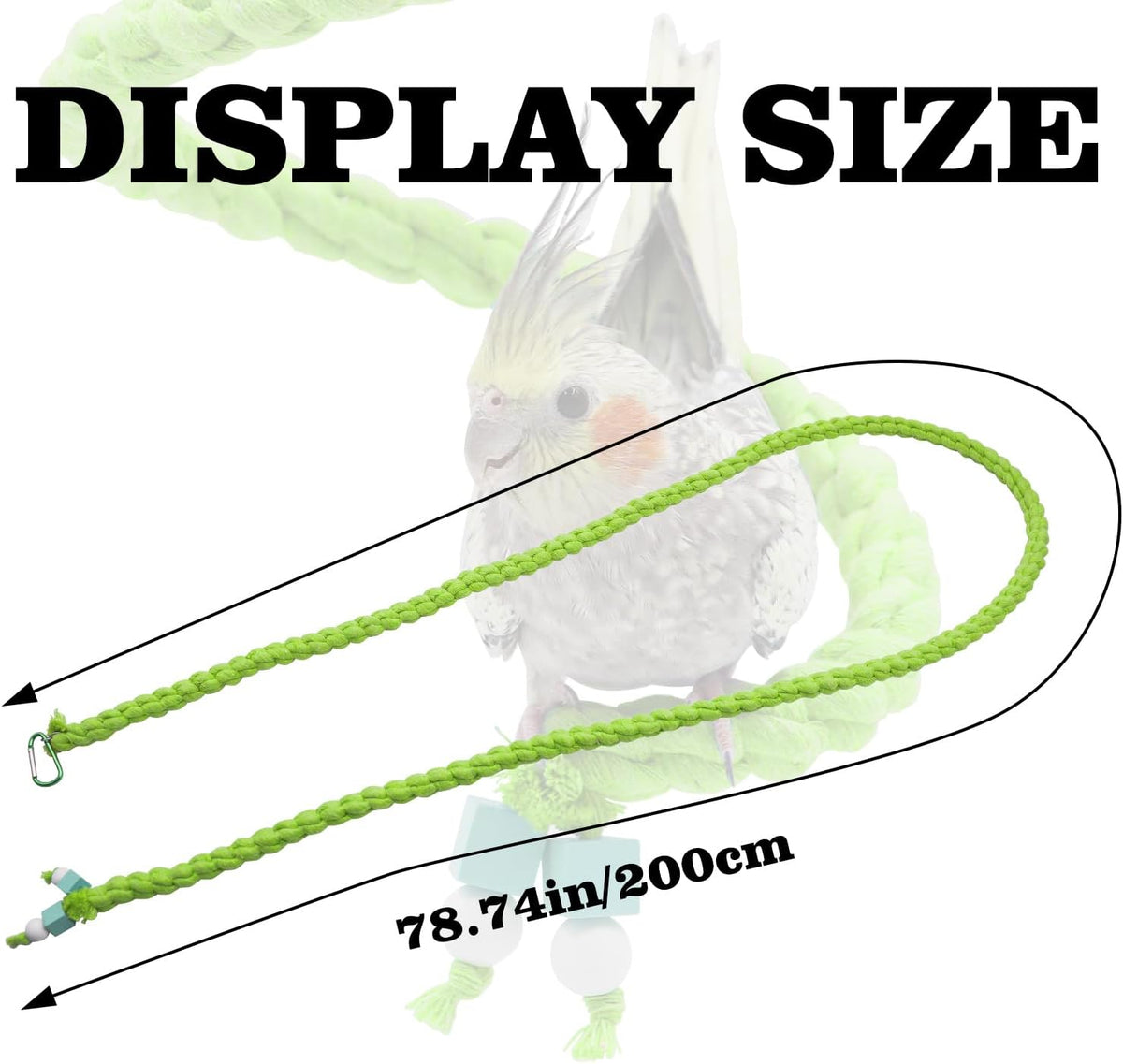 Dnoifne Bird Spiral Rope Perch, Bird Rope Swing Perch, Bird Cage Stand Pole Accessories, Bird