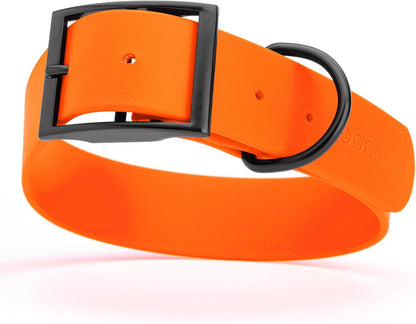 Dogline Biothane Waterproof Dog Collar Strong Coated Nylon Webbing with Black Hardware Odor- Proof