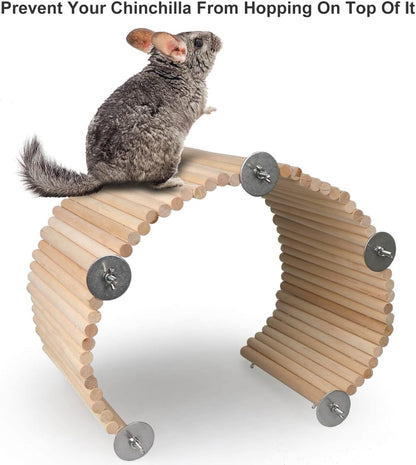 YKD Chinchilla Natural Birch Wood Flexible Platform Toy, Chinchilla Running Wheel Fence, Small