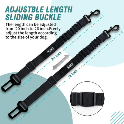 COOYOO Dog Seat Belt,Retractable Dog Car Harness Seat Belt for Car Adjustable Nylon Pet Safety Seat