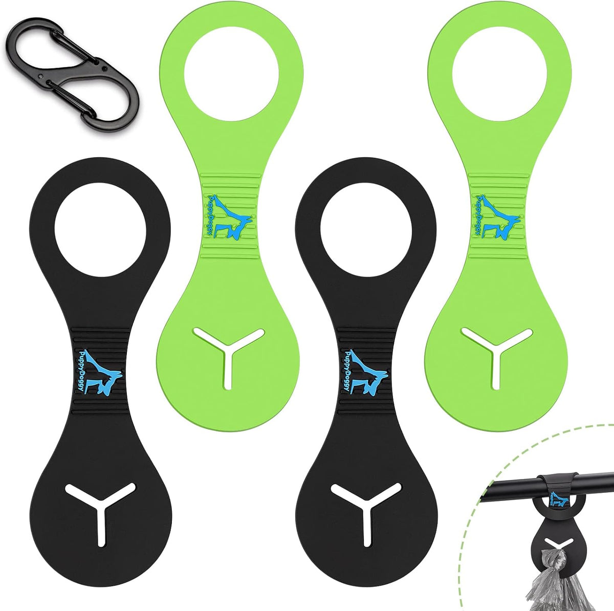 PuppyDoggy Dog Poop Bag Holder for Leash Waste Bag Carrier Dog Poop Bag Dispenser for Walking