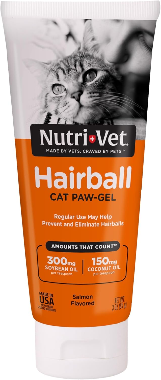 Nutri-Vet Hairball Paw Gel, Cat Hairball Remedy, Kitten Supplies, Hair Ball Relief for Cats, Fur