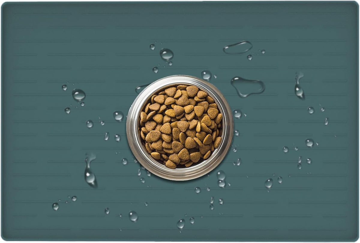 24" x 16" Dog Food Mat, Silicone Pet Mats for Food and Water, Nonslip Pet Feeding Mats for Floors