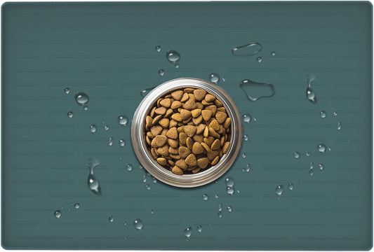 24" x 16" Dog Food Mat, Silicone Pet Mats for Food and Water, Nonslip Pet Feeding Mats for Floors