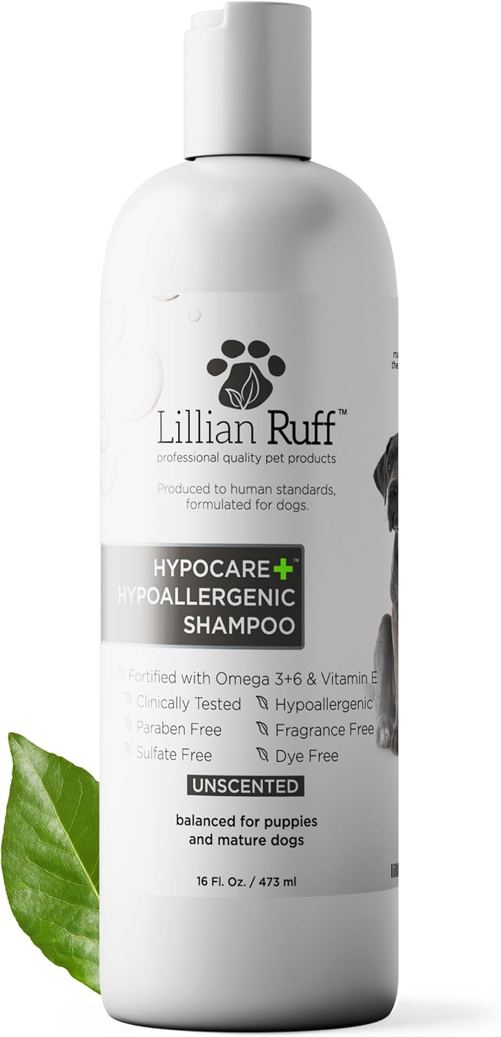 Lillian Ruff Calming Oatmeal Pet Shampoo for Dry Skin & Itch Relief with Aloe & Hydrating Essential