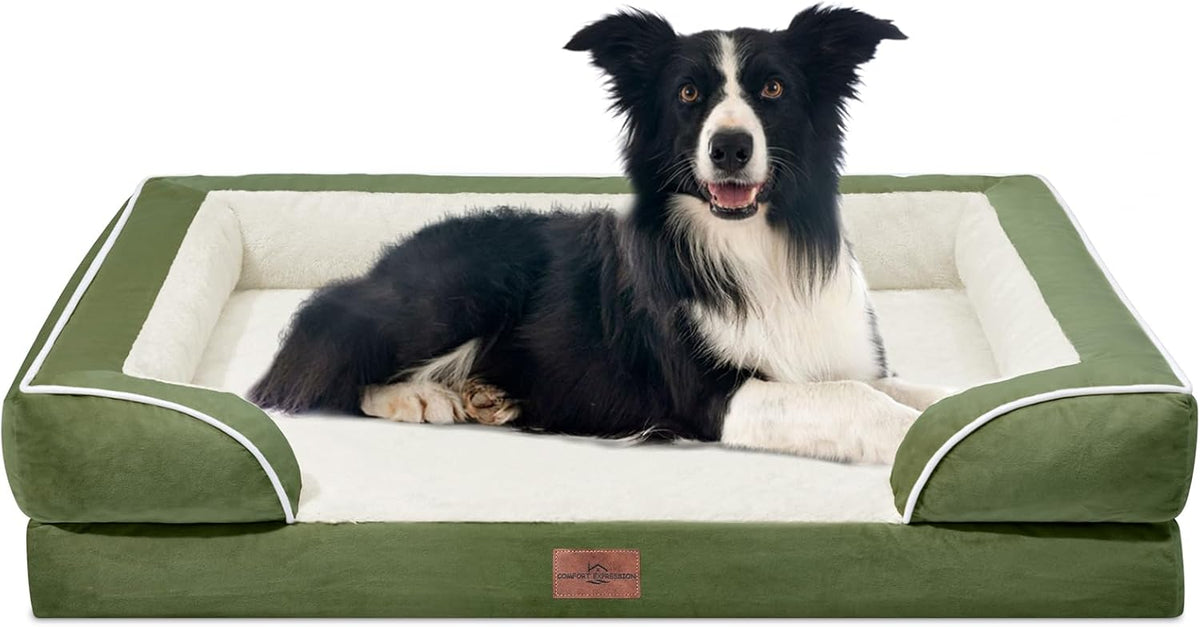 Comfort Expression Waterproof Dog Beds for Large Dogs, Orthopedic Large Breed Dog Beds, Comfy Pet
