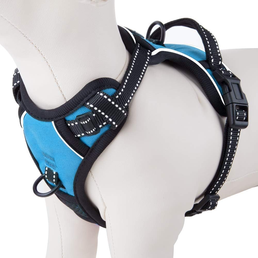 PHOEPET No Pull Dog Harnesses for Small Puppies Reflective Adjustable Front Clip Vest with 2 Metal