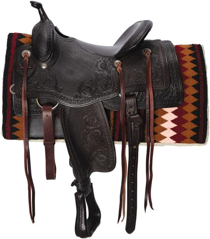 Fleece Bottom Contoured Saddle Pad - 34" x 40" | New Zealand Wool Top | 3/4" Felt Core | Contoured