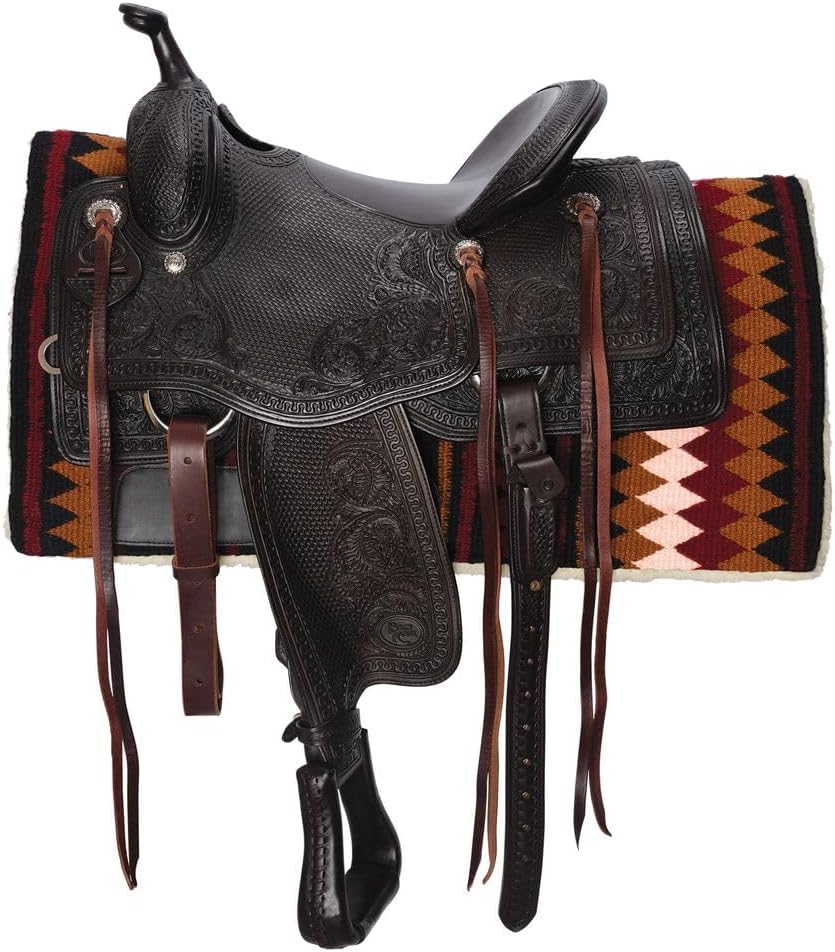 Fleece Bottom Contoured Saddle Pad - 34" x 40" | New Zealand Wool Top | 3/4" Felt Core | Contoured