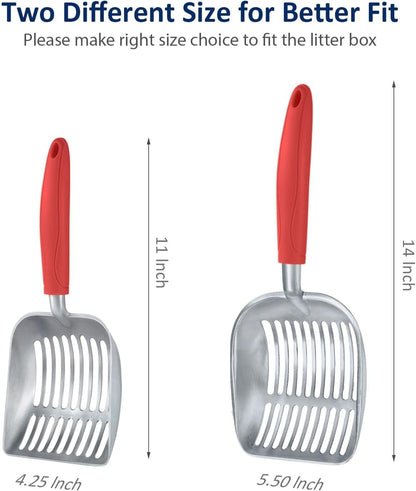 WePet Cat Litter Scoop, Aluminum Alloy Sifter, Kitty Metal Scooper, Deep Shovel, Long Handle, Poop