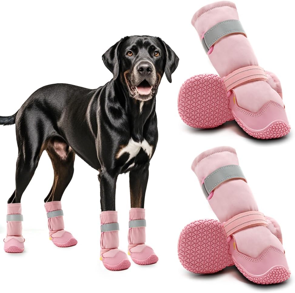 Hcpet Dog Shoes, Dog Boots & Paw Protectors for Winter Snowy Days, Rainy Weather, Outdoor Anti-Slip
