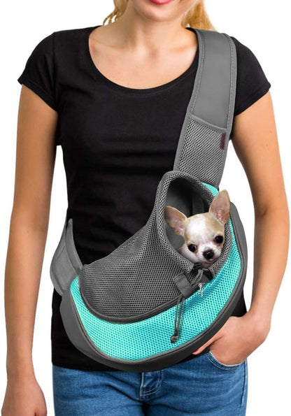 YUDODO Pet Sling Carrier for Small Dogs & Cats – Hands-Free Puppy Carrier with Safety Hook, Large
