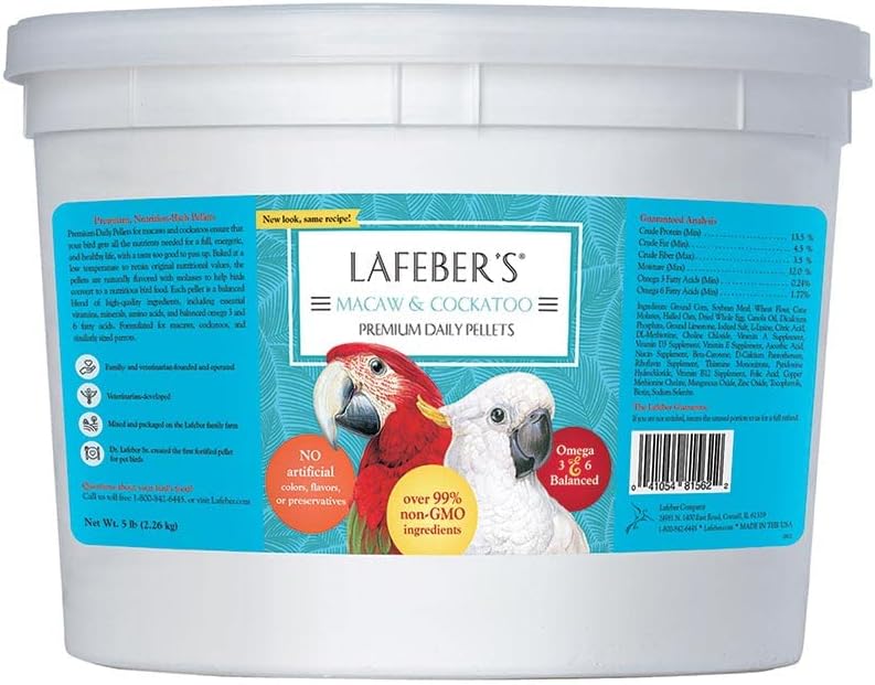 LAFEBER'S Premium Daily Diet Pellets Pet Bird Food, Made with Non-GMO and Human-Grade Ingredients