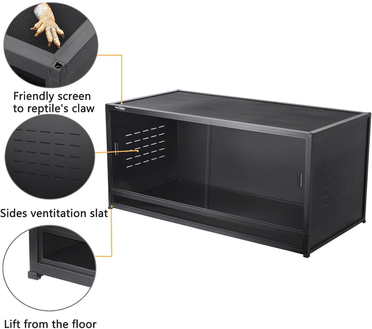 Stackable Space Efficient Reptile Enclosure 44"x20"x20", Reptile Tank 4 Packs for Bearded Dragon