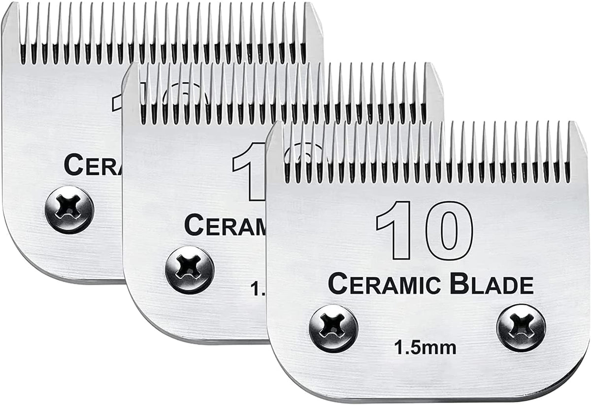 3 Pack 10 Blade Dog Grooming Blades Compatible with Andis Clippers/Oster A5/Wahl KM,Detachable