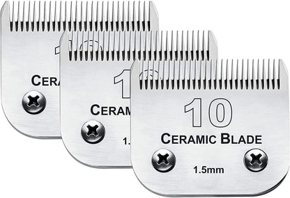 3 Pack 10 Blade Dog Grooming Blades Compatible with Andis Clippers/Oster A5/Wahl KM,Detachable