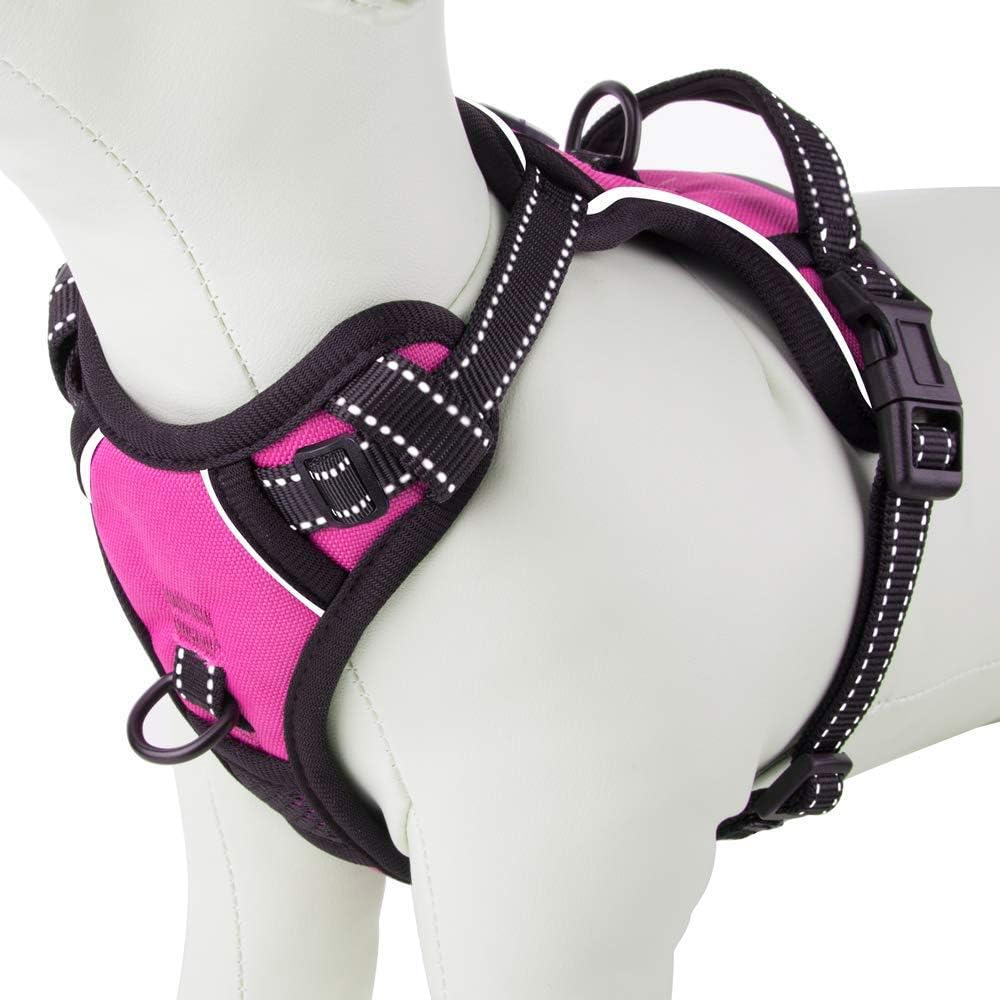 PHOEPET No Pull Dog Harnesses for Small Puppies Reflective Adjustable Front Clip Vest with 2 Metal
