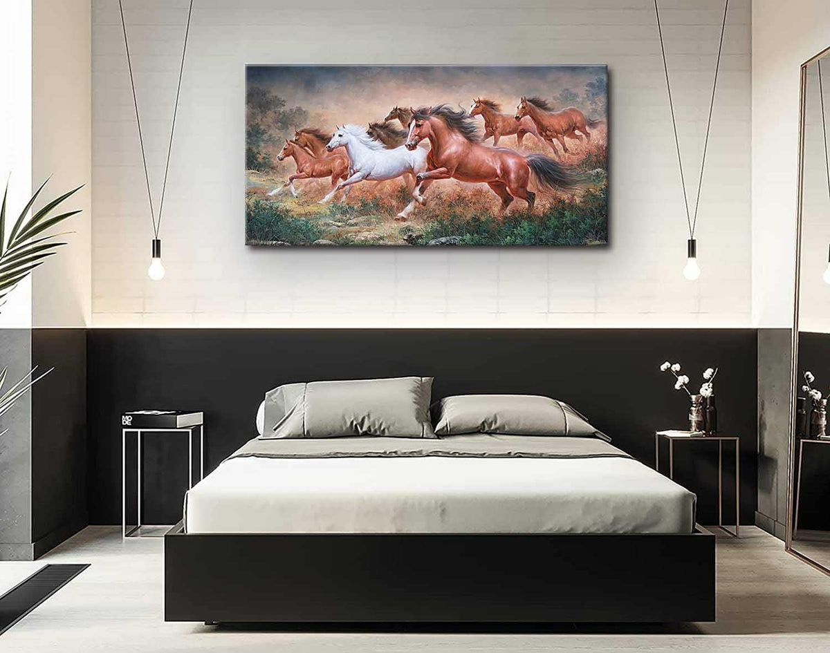 Yxbhhym-Large Size Running Horse Wall Art Pictures Animal Canvas Print Art Horse Paintings Poster
