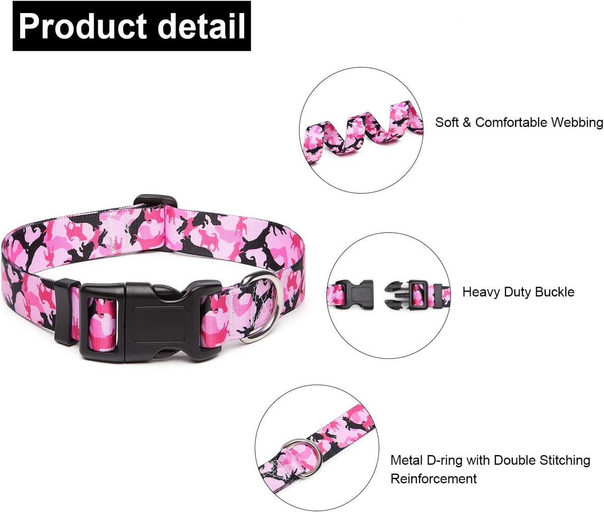 Mercano Adjustable Dog Collar - Special Design Patterns, Soft Nylon Comfortable Sturdy Pet Collar