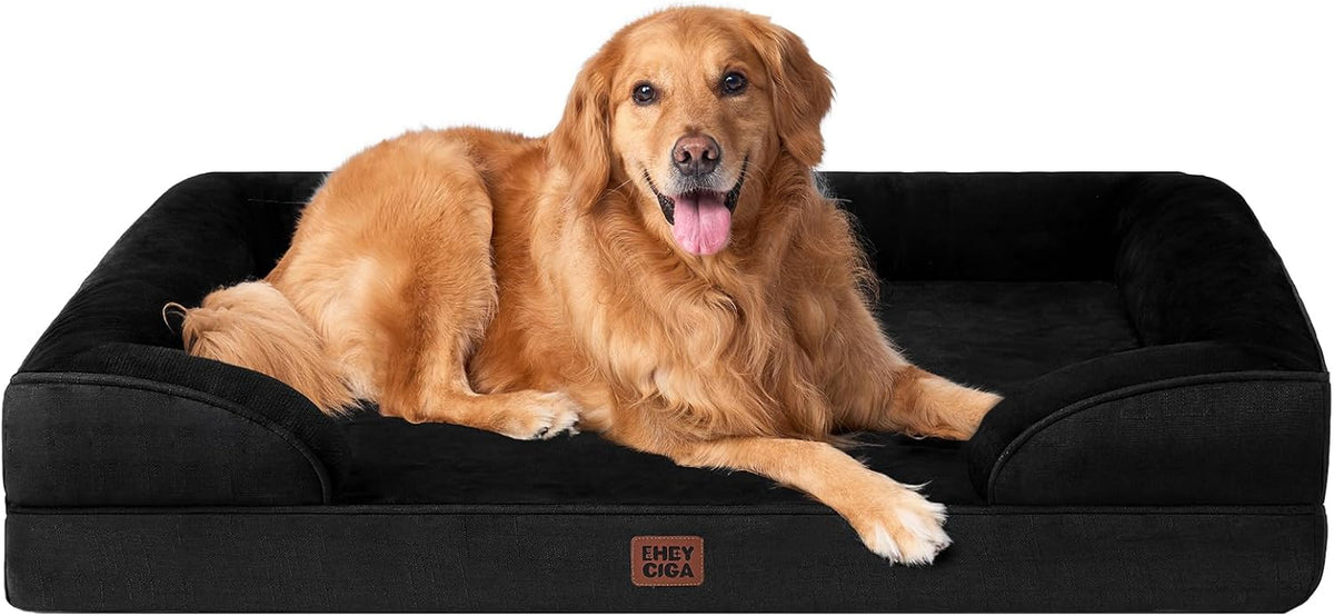 EHEYCIGA Orthopedic Dog Beds for Large Dogs, Waterproof Memory Foam Large Dog Bed with Sides