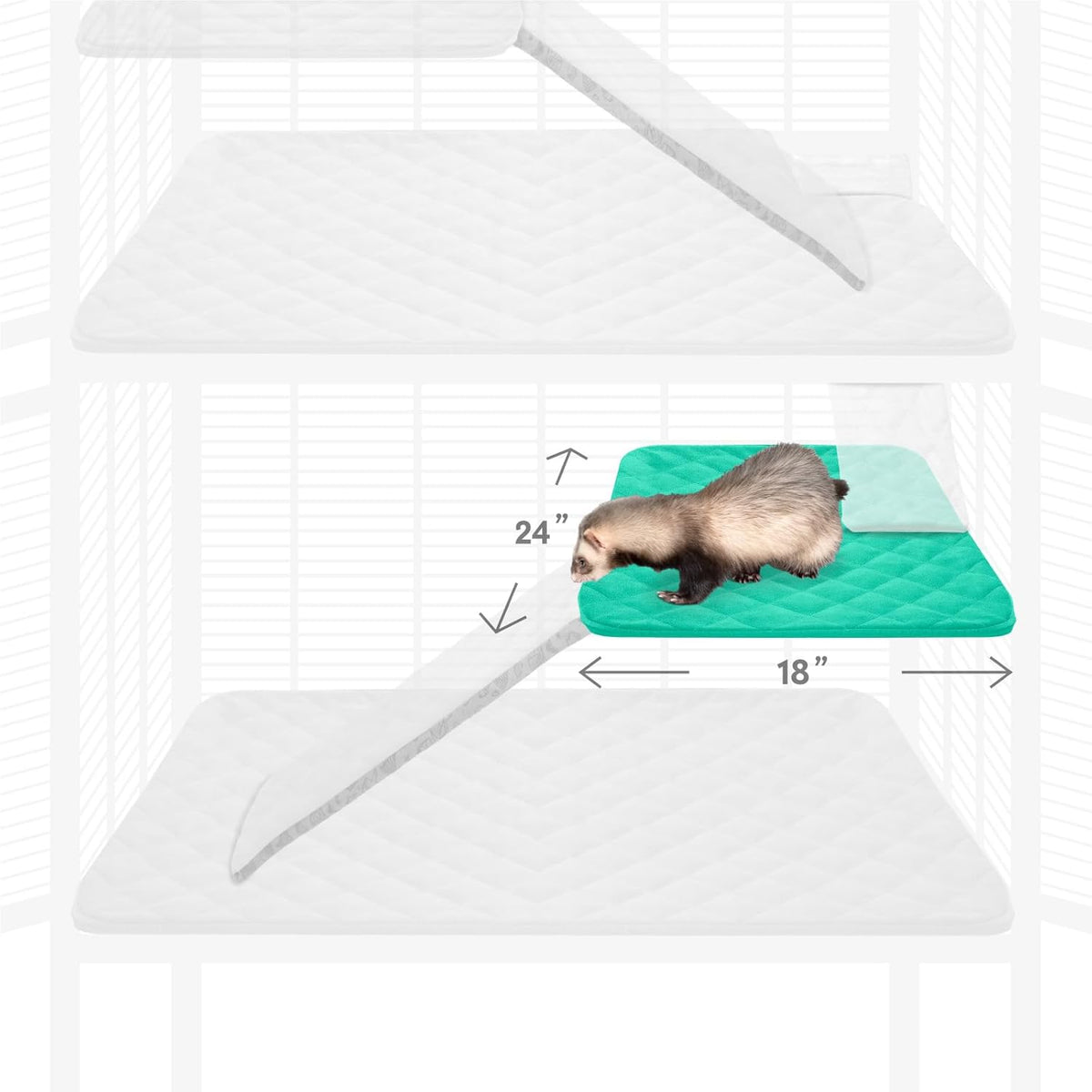 Paw Inspired Fitted Fleece Liner for Ferret Nation, Critter Nation Cage for Ferrets, Rats