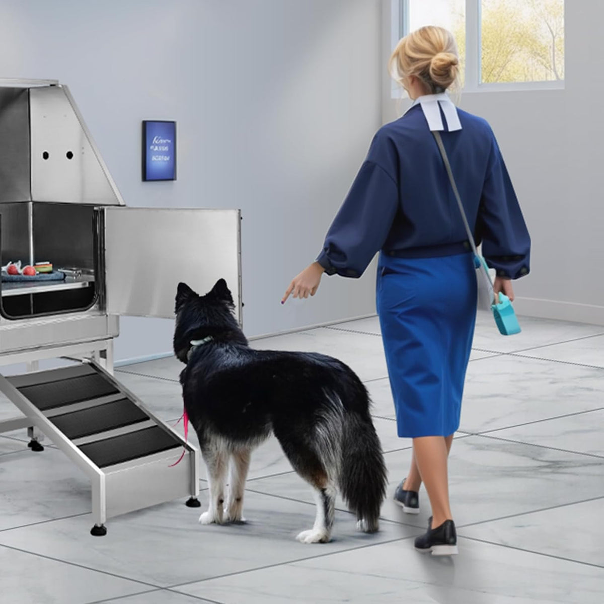 VEVOR Dog Grooming Tub, 62" L Pet Wash Station, 304 Stainless Steel Pet Grooming Tub Rated 661LBS