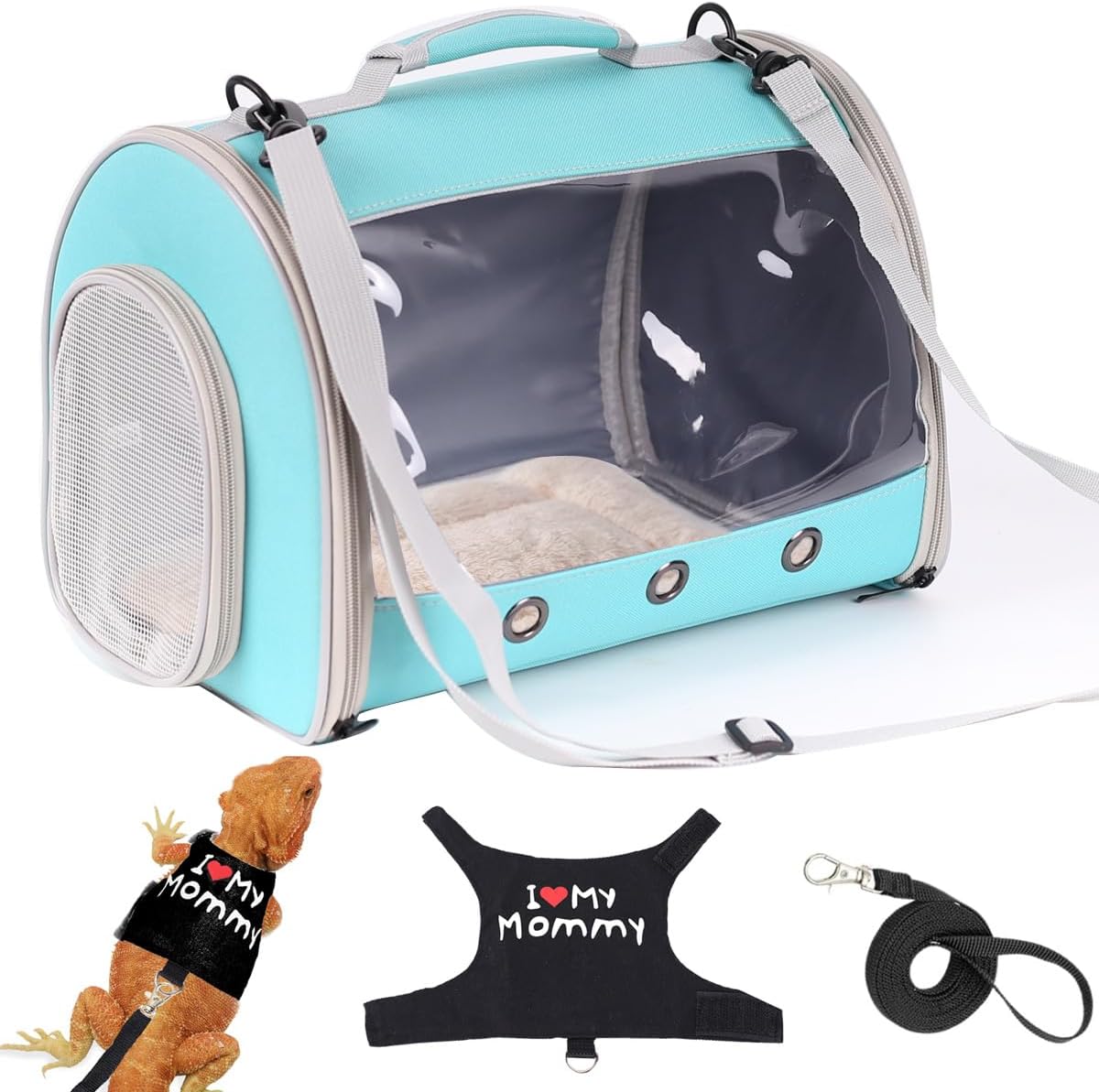 Small Animal Travel Backpack Carrier,Portable Bearded Dragon Bag for Sugar