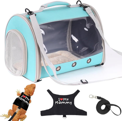 Small Animal Travel Backpack Carrier,Portable Bearded Dragon Bag for Sugar