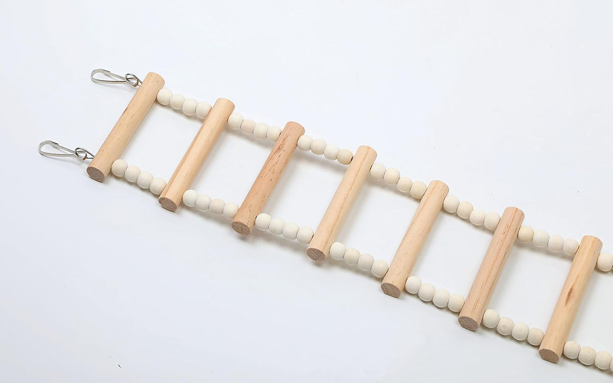 SIMENA Wooden Climbing Ladder for Birds & Hamsters, Interactive Swing & Ladder Toys for Small Pets