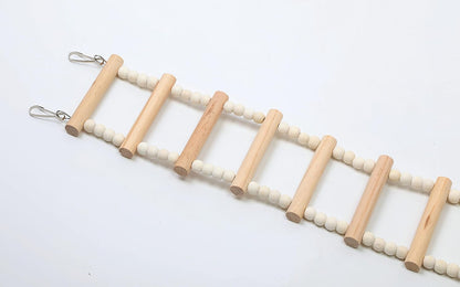 SIMENA Wooden Climbing Ladder for Birds & Hamsters, Interactive Swing & Ladder Toys for Small Pets